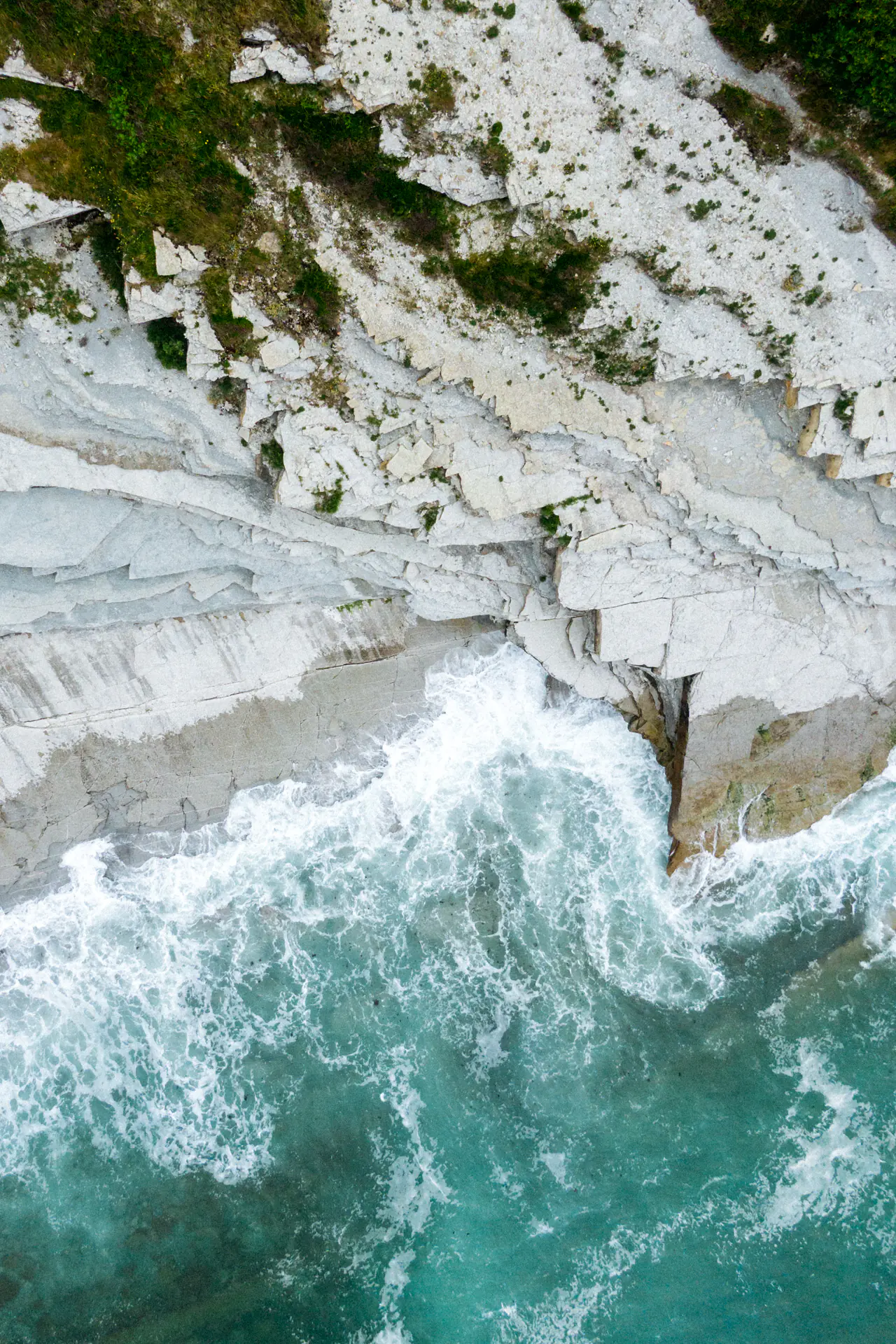 Aerial View, Chalk Cliffs and Sea